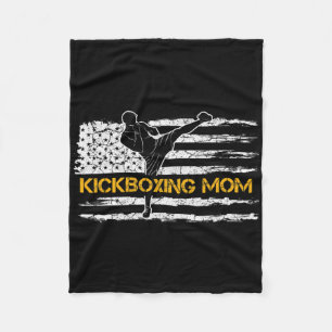 Vintage Amerikaanse Vlag Mma Kickboksen Vechter Mo Fleece Deken