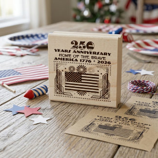 Vintage Amerikaanse Vlag Motief 250 Jaar Jubileum Rubberstempel