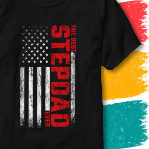Vintage Amerikaanse Vlag Oom Beste Stiefvader Ooit T-shirt