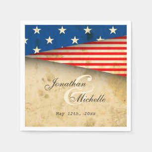 Vintage Amerikaanse Vlag Patriottische Amerikaanse Servet