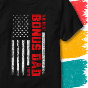Vintage Amerikaanse Vlag Stiefvader Beste Bonus Va T-shirt