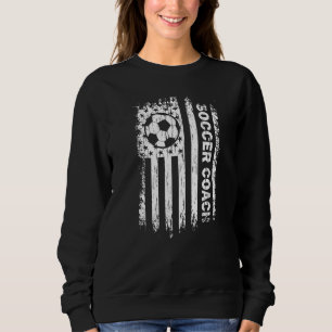 Vintage Amerikaanse Vlag Voetbalcoach Voetbalfans Trui