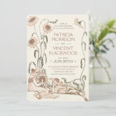 Vintage Amour Couple Mariage campagnard Invitation (Debout devant)