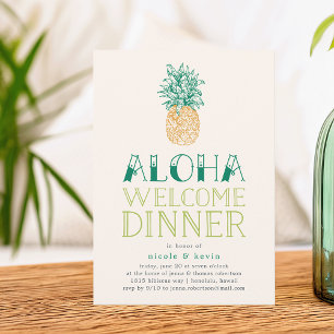 Vintage ananas Aloha Bienvenue Dîner Invitation