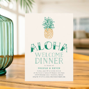 Vintage Ananas Aloha Welkom Diner Uitnodiging