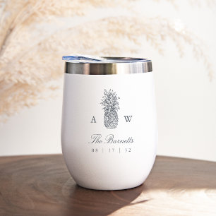 Vintage-ananasbruinmonogram