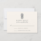 Vintage-ananasweddenschap RSVP-Kaart RSVP Kaartje (Voorkant)