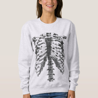 Vintage Anatomical Rib Cage Sketch Design Trui