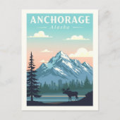 Vintage Anchorage Alaska Briefkaart (Voorkant)