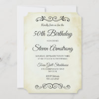 Vintage Ancien style occidental Invitation d'anniv