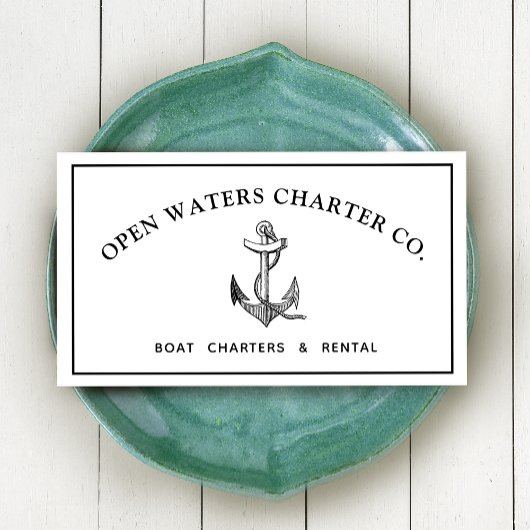 Vintage Ancre Marina Carte de visite blanc