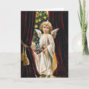 Vintage Angel Feestdagen Kaart