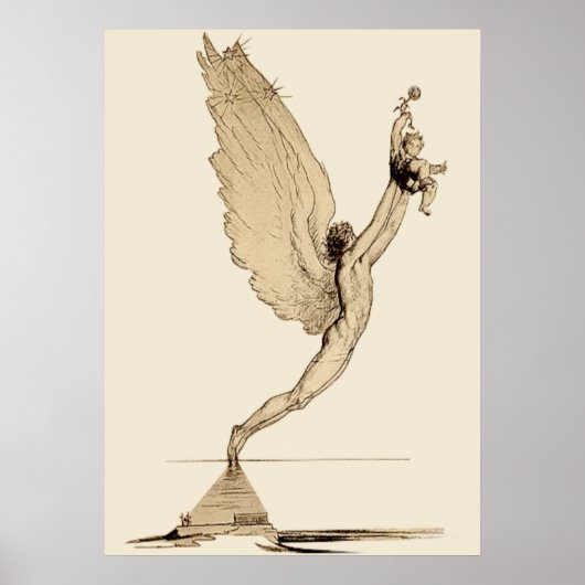Vintage Angel Illustration Poster (Voorkant)