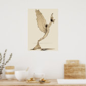 Vintage Angel Illustration Poster (Keuken)
