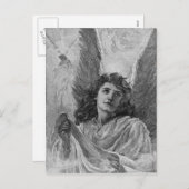 Vintage Angel-kerstgroeten Feestdagenkaart (Voorkant / Achterkant)