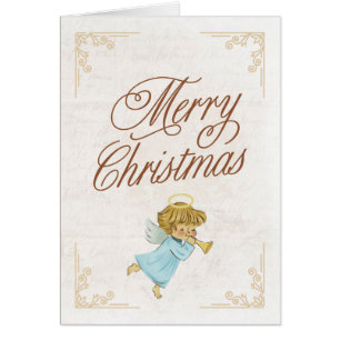 Vintage angel Merry wenskaart