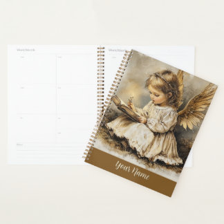 Vintage Angel Planner Personalize with Your Name"