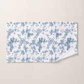Vintage Anglais Floral Toile de Jouy-Blue (Serviette à main)