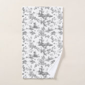 Vintage Anglais Floral Toile de Jouy-Grey (Serviette à main)