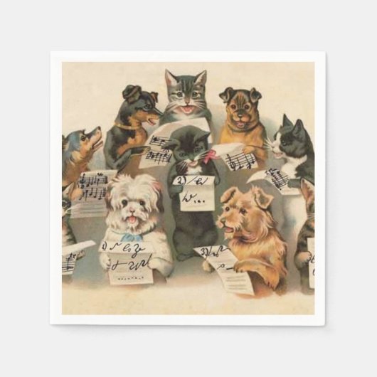 Vintage Animaux amusement serviettes en papier (Devant)