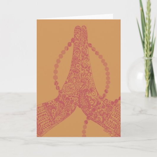 Vintage Anjali Mudra Mehndi Notecard - Spatie Kaart (Voorkant)
