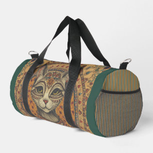 Vintage, antieke kat en motiefpatroon reistas plunjezak