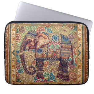 Vintage, antieke olifant, motief kunst laptop sleeve