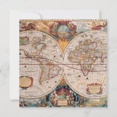 Vintage Antique Ancien Monde Carte Design Imprimé (Dos)