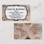 Vintage Antique Ancien Monde Carte Design Imprimé (Devant / Derrière)