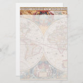 Vintage Antique Ancien Monde Carte Design Imprimé (Devant / Derrière)