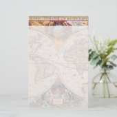 Vintage Antique Ancien Monde Carte Design Imprimé (Debout devant)