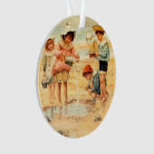 Vintage Antique Beach Boy Girl Enfants Art (devant)