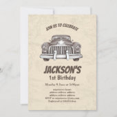 vintage, antique invitation d'anniversaire de voit (Devant)