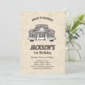 vintage, antique invitation d'anniversaire de voit (Debout devant)