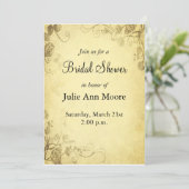 Vintage Antique Look Nuptiale Douche Invitation (Debout devant)