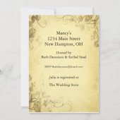 Vintage Antique Look Nuptiale Douche Invitation (Dos)