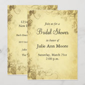 Vintage Antique Look Nuptiale Douche Invitation (Devant / Derrière)