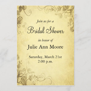 Vintage Antique Look Nuptiale Douche Invitation