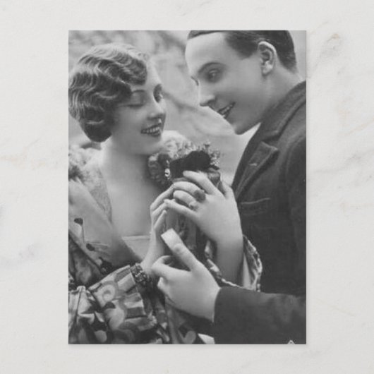 Vintage Antique Romantique Couples Cartes et Cadea (Devant)