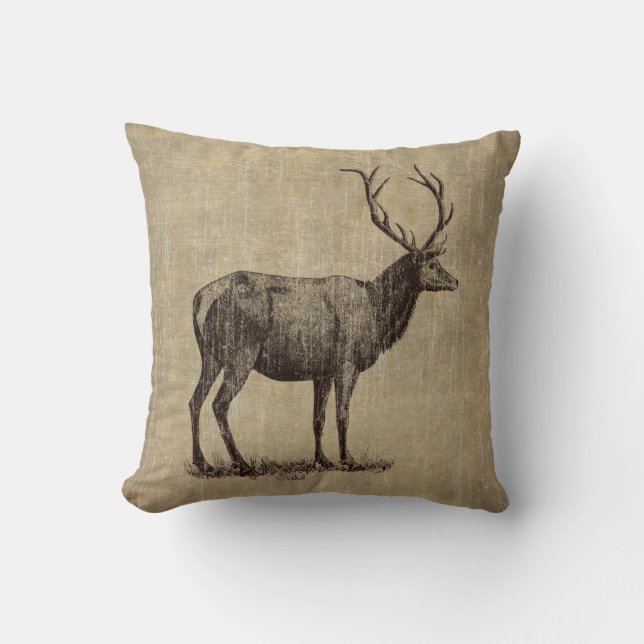 Vintage Antler Kussen (Voorkant)