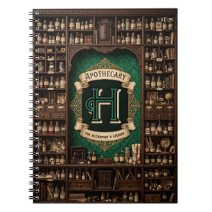 Vintage Apotheek & Alchemist Logboek Monogram Notitieboek