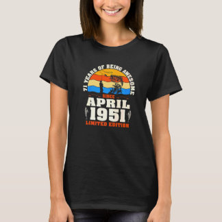 Vintage April 1951  71 Year Old Fishing 71st Birth T-shirt