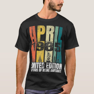 Vintage april 1985 dag cadeaus 36 jaar oud 36e str t-shirt