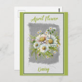 Vintage april bloem madeliefje bloemmotief briefkaart (Voorkant / Achterkant)