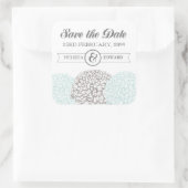 Vintage Aqua Zinnia Flowers Save the Date Stickers (Sac)
