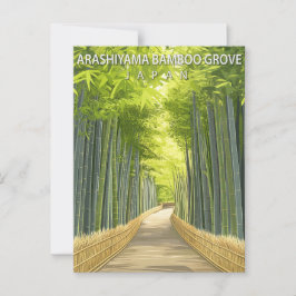 Vintage Arashiyama Bamboo Grove Japan Briefkaart