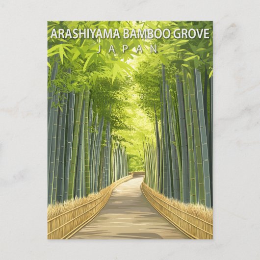 Vintage Arashiyama Bamboo Grove Japan Briefkaart (Voorkant)
