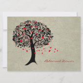 Vintage Arbre des Coeurs rouges Invitations de mar (Dos)