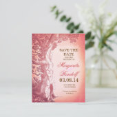 vintage arbre rose enregistrer les cartes de date (Debout devant)