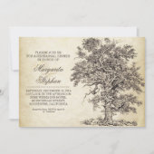 vintage arbre vieilli répétition dîner invitations (Devant)
